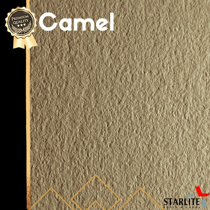 Camel textured paper background for premium stationery and card designs, highlighting high-quality craft materials from StarLite Paper & Cards, perfect for elegant printing projects.
